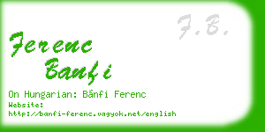 ferenc banfi business card